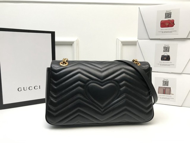 Gucci經典款女包 443496 古馳GG Marmont系列 Gucci中號肩背斜挎鏈條包  gqy3641